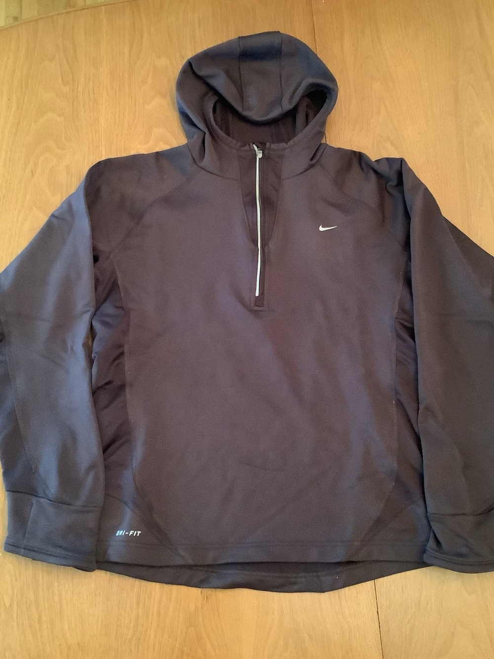 Nike Men’s Brown Quarter-Zip Hooded Pullover Jacket